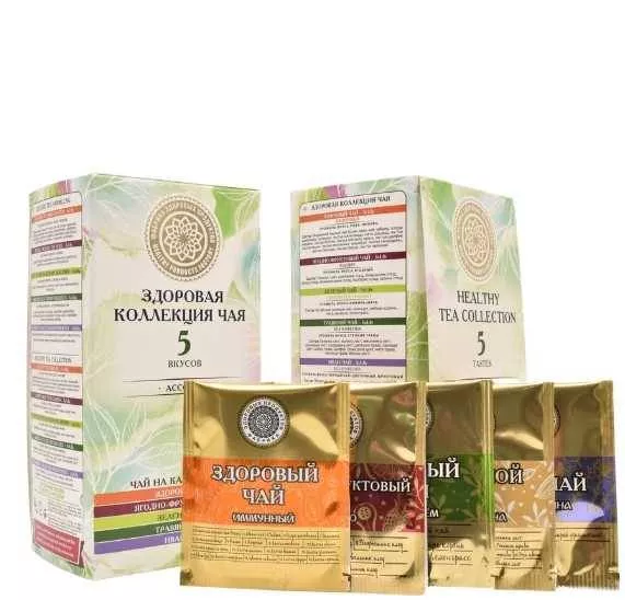 Здоровая коллекция чая. Ассорти (5 вкусов), 25 фильтр-пакетиков, 45гр.